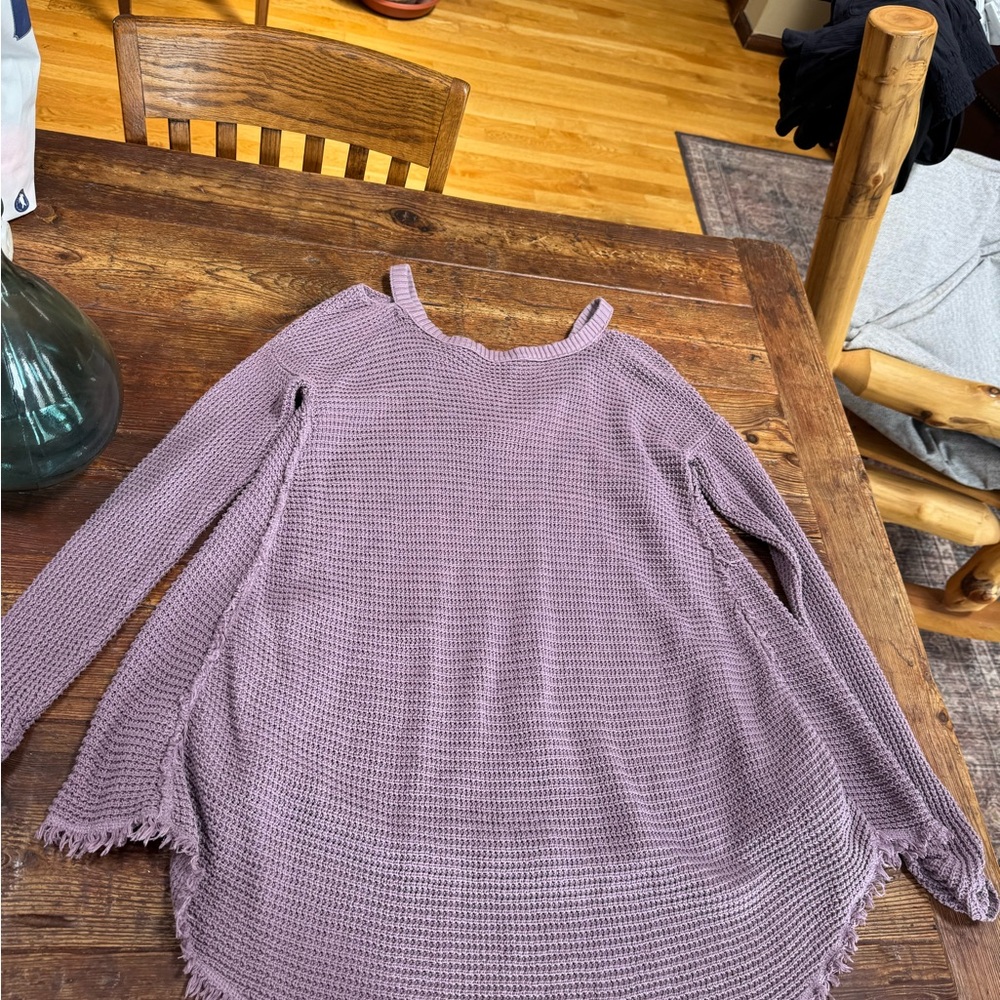 Free People Lavender Moonshine waffle knit Sweater size medium women’s